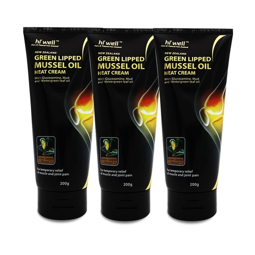 [BRSRMFICAVYB6D33] (Pack of 3) Hi Well New Zealand Green Lipped Mussel Oil Heat Cream 200g