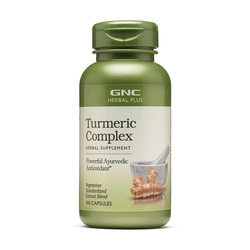 [BRSWKYIBAAJWOEDK] GNC Herbal Plus Turmeric Complex Supplement, Vegetarian, 100 Capsules