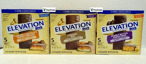 [BRSWGBILDJ7RQALG] Elevation by Millville Protein Bars Carb Conscious 3 Variety Flavors Bundle (Pack of Three)
