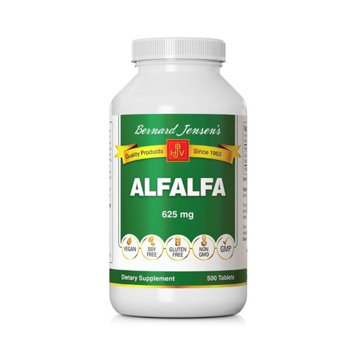 [BRSWIYTYO4AG22Q5] Bernard Jensen's Alfalfa Leaf Tablets - 625mg - 500 Tablets