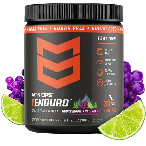 [BRSRAYADPJ5GA2TO] MTN OPS Enduro Stim-Free Pump Pre Workout, Rocky Mountain Ricky | Stim-Free Pump Formula, Nitric Oxide Support, L-Citrulline & L-Arginine, Caffeine Free