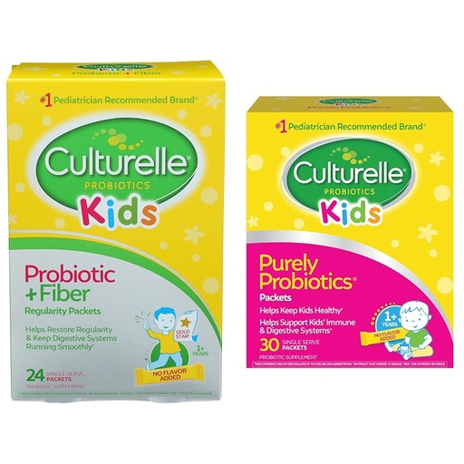 [BRSROAIKBUHWCG3H] Culturelle Kids Probiotic + Fiber Packets (Ages 3+) - 24 Count & Kids Daily Probiotic Supplement - Helps Support a Healthy Immune & Digestive System*