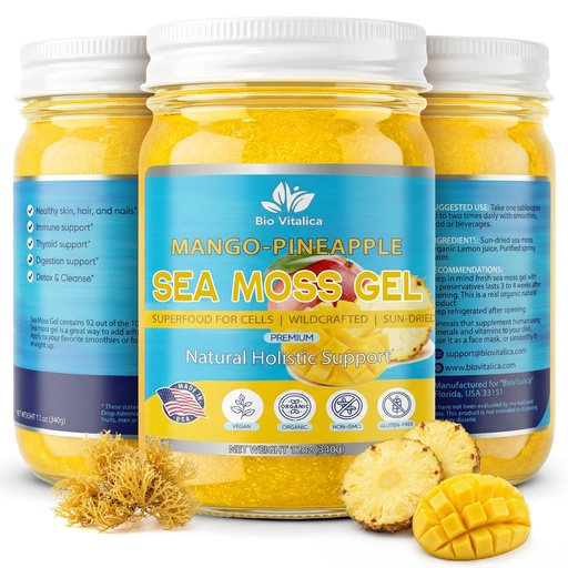 [BRSRMALRPIPQG3LF] Parent Organic Irish Sea Moss Gel 12oz - USA Made_Parent (Pack of 1, Mango-Pinneaple)