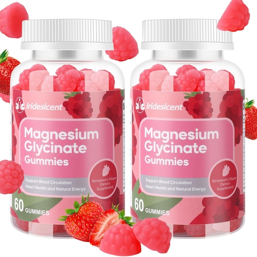 [BRSRAAYFO4MWYHTH] Magnesium Glycinate Gummies, Sugar Free Magnesium Supplement w/Ashwagandha, Zinc, Vegan Magnesium Glycinate Supplement for Adults - 120 Strawberry Gummies