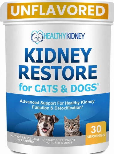 [BRSROC32BYIREDLA] Kidney Restore Cats & Dogs Unflavored for Supporting Normal Kidney Function, Creatinine, Pet Renal Kidney Health Supplement Felines Canines