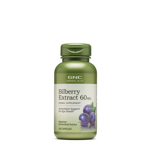[BRSWKHDZON6RKCA6] GNC Herbal Plus Bilberry Extract Supplement, Vegetarian, Supports Eye and Health, 100 Servings