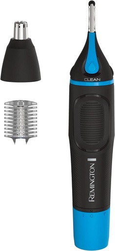 [BRSWGFTQOJ4A2HLL] Remington Nose, Ear & Eyebrow Trimmer – Dual Edge Precision Blades, CLEANBoost Easy-Clean System, Waterproof Wet/Dry Groomer, Rotary + Detail Heads, Eyebrow Comb Included