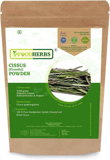[BRSWGZT6B4CAK3D5] Foodherbs Cissus Quadrangularis Порошок 200 GMS / 0.44 Lbs для Bone Wellness of Hadjodjod Pirandai Veldt Grace