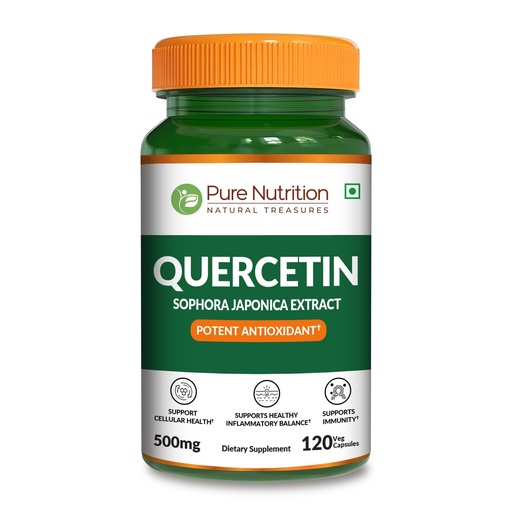[BRSRGEIPDF4A2A3D] Pure Nutrition Quercetin Supplement 500 mg | 120 Capsules | 95% High-Purity Extract | Antioxidant Support | Supports Immune & Cardiovascular Health