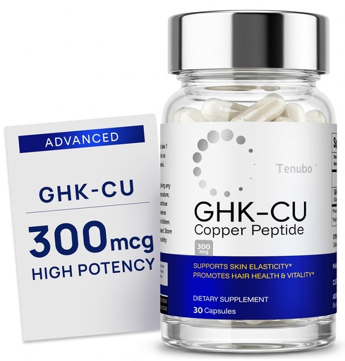 [BRSRGCQTCMOQ4E3H] GHK-Cu Copper Peptide 300mcg Capsules for Skin & Hair, 30 Count | Liposomal copper peptide supplement with 300mcg GHK-Cu, vegan capsules for skin elasticity and collagen support*