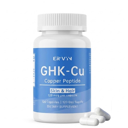 [BRSRGBD5AEARAHY4] Erivyn GHK-Cu Peptide Supplement, Copper Peptides for Hair & Skin Support, 120 mcg GHK-Cu per Capsule, 120 Vegan Capsules