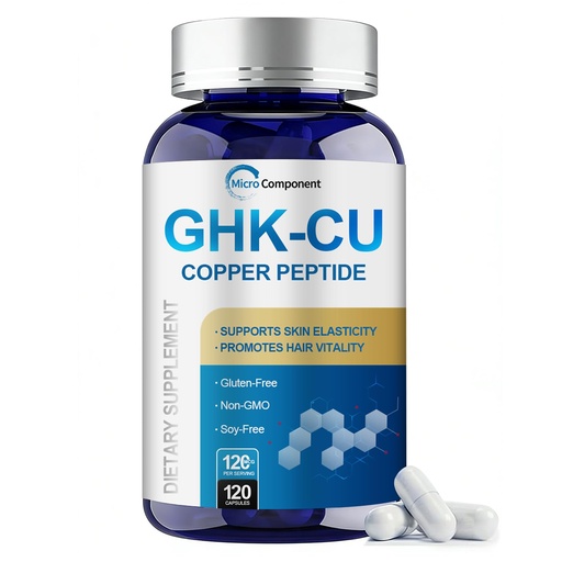 [BRSRYZD3BEHBEAY4] GHK-Cu Copper Peptide Supplement, 120 Vegan Capsules Copper Peptides Formula, Supports Collagen Production, Skin Care & Hair Growth, Fast Absorbing, 120 mcg per Serving