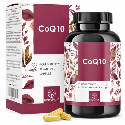 [BRSRGZARCRYAOCA3] CoQ10 300 mg per Capsule High Potency Coenzyme Q10 Supplement Supports Cellular Energy & Antioxidant Support Vegan Capsules, Non-GMO, Gluten-Free Premium German Quality - 60 Capsules