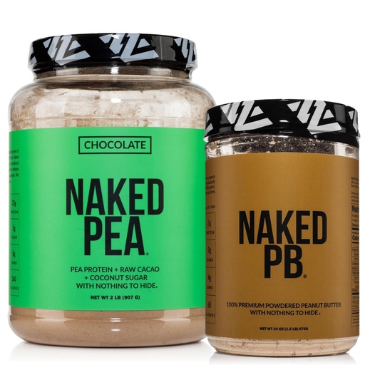 [BRSREAATCJ7RG2TH] NAKED Chocolate Pea Protein Isolate 2LB PB Powdered Peanut Butter 1.5LB (45 Servings) – Plant-Based; Vegan; Bulk; Non-GMO; Gluten Free; Soy Free