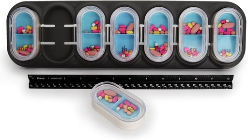[BRSW2CTYDN7Q4HQU] EQUADOSE Weekly Pill Organizer, Extra Large 7-Day Vitamin Jumbo Case with Removable Pods, Oversized Medication Carrier for Easy Travel and Daily Health Management, Travel-Friendly