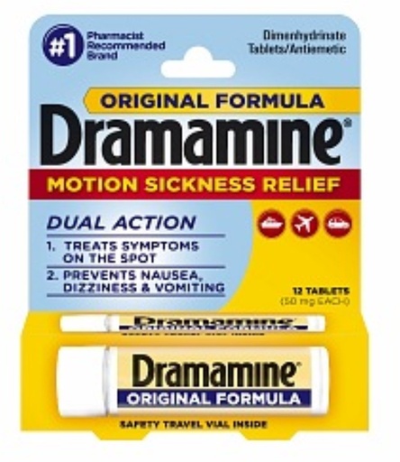 [BRSWKGYIBIBQ2FAV] Dramamine Motion Sickness Relief, Original Formula, Tablets 12 ea (Pack of 10)