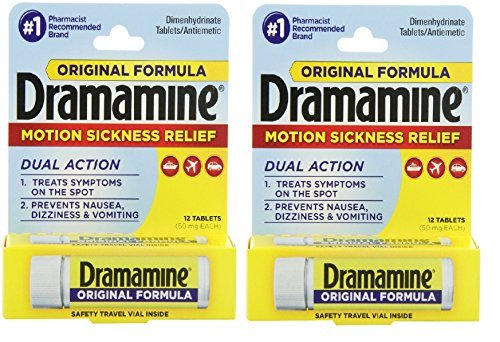 [BRSWKHD5A4HWOYD4] Dramamine Motion Sickness Relief Original Formula, 50 mg, 12 Count 2-Pack by Dramamine