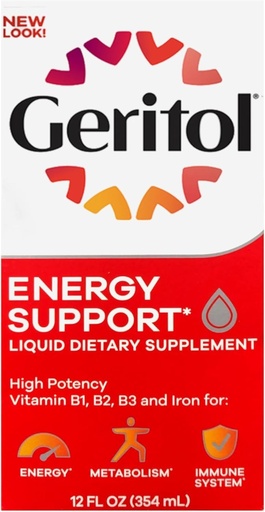 [BRSWKGYIBJ6RUEY7] Geritol Liquid Energy Support B-Vitamins 12 oz (Pack of 4)