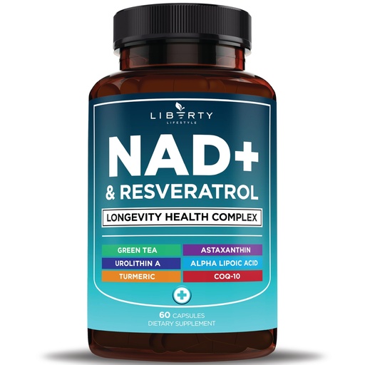 [BRSREAY3BUFBUF3B] NAD+ Supplement Complex – NAD+ 300 mg with Astaxanthin, Urolithin A, Resveratrol, CoQ10 & Antioxidant Blend – Cellular Energy, Mitochondrial Support for Women & Men – Vegan, Non-GMO- 60 Capsules