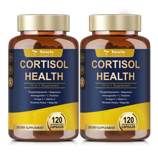 [BRSRAHANB4HQOFYZ] Totaria Cortisol Supplement with Ashwagandha,Magnesium,Rhodiola Rosea,L Theanine,Hormone Balance for Women Mood, Focus, Sleep Support 120 Vegan Capsules (Pack of 2)