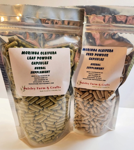 [BRSRAYYBBUHR4ELU] MORINGA LEAF POWDER CAPSULES & MORINGA SEED POWDER CAPSULES - Value Pack - Made Fresh On Demand! (600 Each)