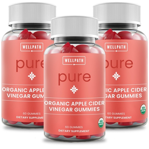 [BRSW2AI7CJ7B63TZ] WellPath Organic Apple Cider Vinegar Gummies with The Mother - USDA Organic ACV Gummies with Ginger | Gut Health, Immune Support + Body Cleanse | Apple Flavor | Vegan, Non-GMO, Made in USA, 180 Ct
