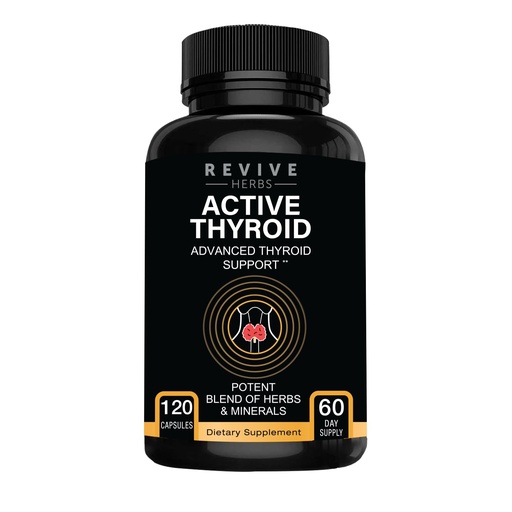 [BRSRAHQLOUOQG336] Thyroid Support: Powerful Blend of Ashwagandha, Iodine, Selenium, Magnesium, Zinc, Vitamin B12 & More for Optimal Health - 120 Capsules