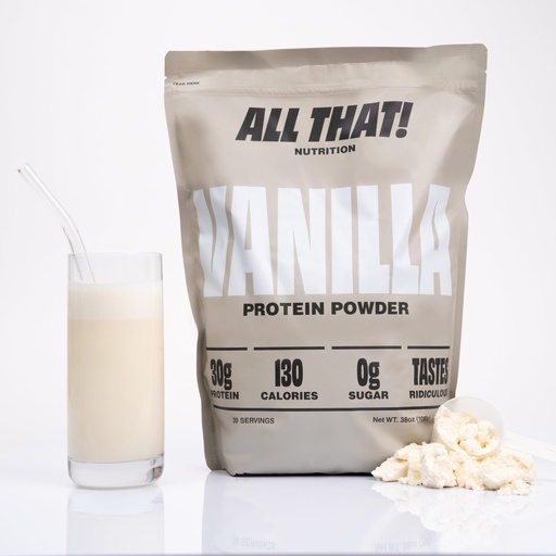 [BRSRAGIQAEFGC2AZ] Vanilla Protein Powder, 30G Whey Protein, Low Calorie, 0g Sugar, No Artificial Flavors, Soy-Free & Gluten-Free, 30 Servings