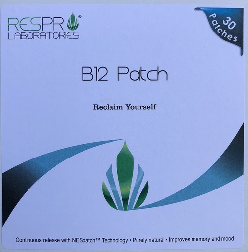 [BRSWYZD6BECRAADH] Respro Labs High Potency B12 Energy Patch - 30 Patches