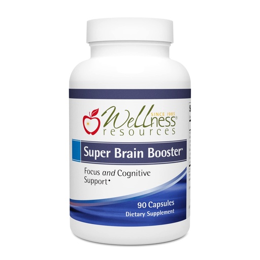 [BRSWYZYZOANWOG3Z] Wellness Resources Super Brain Booster with Phosphatidylserine, N-Acetyl Tyrosine, Alpha GPC and Bacopa for Mental Clarity, Focus and Memory (90 Capsules)