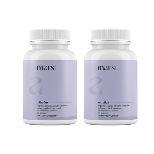[BRSRGGAPOAIGECL2] mars by GHC NitroFlux Nitric Oxide Booster Capsules, Ashwagandha & Maca Root, Pre Workout Supplement, Wellness Formula, Pack of 2