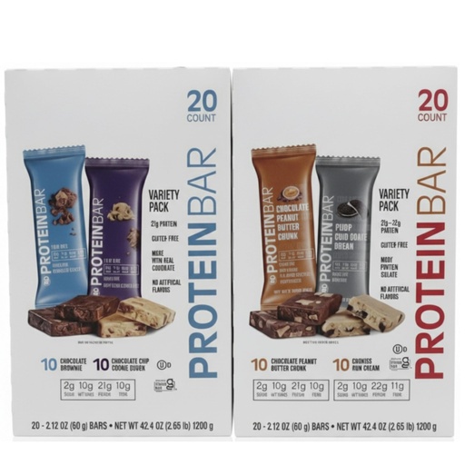 [BRSRECQKOUBWGCT7] Protein Bars Variety Pack, 40 ct, 2.12 oz Each, Kosher Certified, Bundled by Bentronic