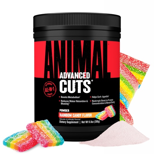 [BRSREZQHB55BSHT4] Animal Cuts Thermogenic Fat Burner Powder - Weight Loss for Women and Men for Metabolism, Energy, Focus, and Nootropic Brain Support with Ketones Appetite Suppressant - NEW Rainbow Candy Flavor