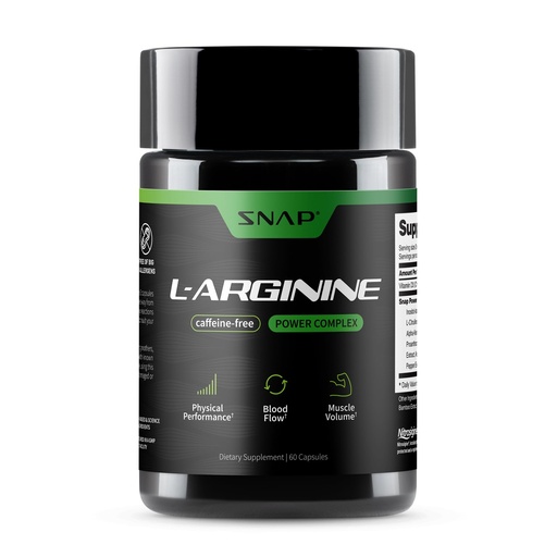 [BRSWGAABPMNWC33D] Snap Supplements L-Arginine Capsules with L-Citrulline and 3 Forms of L-Arginine to Support Healthy Circulation, Nitric Oxide & Exercise Performance, 60 Vegan Capsules (30-Day Supply)