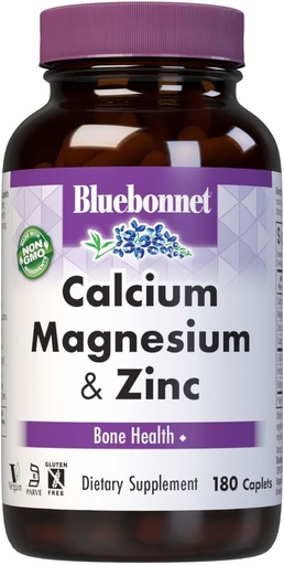 [BRSWIYQAO4FGCGD4] BlueBonnet Calci Magnesium Zinc Caplets, 180 Compte