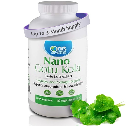 [BRSREAAQCMHWCCTV] One Planet Nutrition Nano Gotu Kola 250 mg Veggie Capsules (120 Servings) - Nano-Particle Size Gotu Kola Extract - Enhances Brain Function & Collagen Synthesis - Non-GMO, Vegan, Gluten-Free
