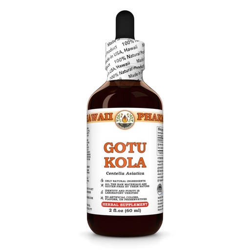 [BRSRAAA6AB7GKDLD] Gotu Kola (Centella Asiatica) Dry Leaf Tincture, Made in Hawaii, Raw Materials, All Natural, Vegan, Pure Liquid Extract - 2 fl.oz