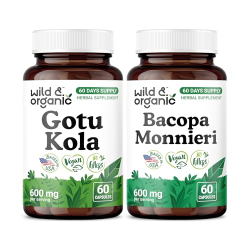 [BRSRGHYCA56WMYLJ] Wild & Organic Gotu Kola 60 Capsules & Bacopa 60 Capsules