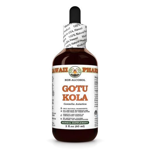[BRSRAAA6AAGQO3A6] Gotu Kola (Centella Asiatica) Dry Leaf Glycerite, Made in Hawaii, Raw Materials, All Natural, Vegan, Lab Tested Alcohol-Free Liquid Extract - 2 fl.oz