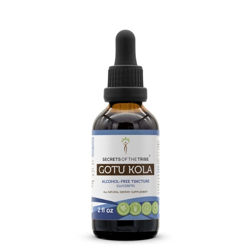 [BRSWYYD2OYOQEG3K] Secrets of the Tribe Gotu Kola Tincture Alcohol-Free Liquid Extract, Gotu Kola (Centella Asiatica) Dried Herb (2 Fl Oz)