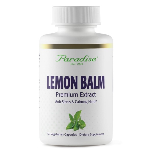 [BRSWI2YFAICAOEDO] Paradise Herbs Lemon Balm Extract, Super Potent, Ultra Pure, Vegan, Non-GMO, Gluten Free, 60 Vegetarian Capsules