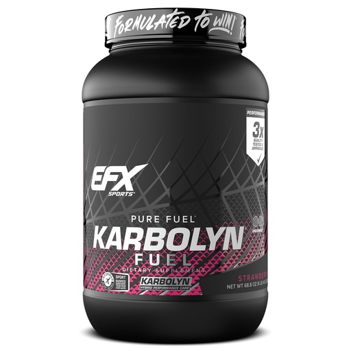[BRSWIZD2CINGOH3I] EFX Sports Karbolyn Fuel | Fast-Absorbing Carbohydrate Powder | Carb Load, Sustained Energy, Quick Recovery | Stimulant Free | 35 Servings (Strawberry)