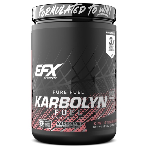 [BRSWK2Y2C4HWE3A7] EFX Sports Karbolyn Fuel | Fast-Absorbing Carbohydrate Powder | Carb Load, Sustained Energy, Quick Recovery | Stimulant Free | 18 Servings (Kiwi Strawberry)