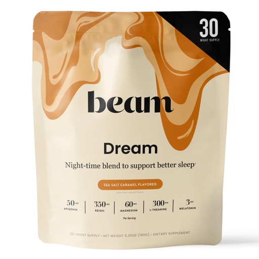 [BRSROCYDAQAQG3TL] Dream Sea Salt Caramel Flavor | Natural Ingredients | L-Theanine | Magnesium | Calm Support Supplement | No Sugar Added, Powder, 30 Servings