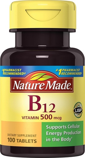 [BRSWIZQLPMMRSEQ5] La natura va fer Vitamina B-12 500 mcg Taulas 100 ea (Pa de 2)