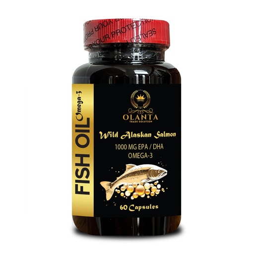 [BRSRACY6BB6W2CL2] Alaskan Salmon Fish Oil Softgels – Sustainably Sourced, No Artificial Additives, EPA DHA Omega-3, No Fishy Taste, Supports Mobility & Well-Being - 1 Bottle
