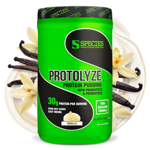 [BRSWIHICA55AI3DM] Species Nutrition Protolyze Protein Pudding, 30 Grams of Muscle Building Protein Powder, Low Calorie & Carb, Zero Sugar, Vanilla