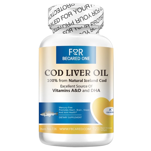 [BRSWYAQCBMHRGAA2] Fermented Cod Liver Oil 120 Softgels,Omega-3+ Vitamins A & D-Heart & Brain Health, Healthy Immunity, Overall Wellness (Lemon Flavor)