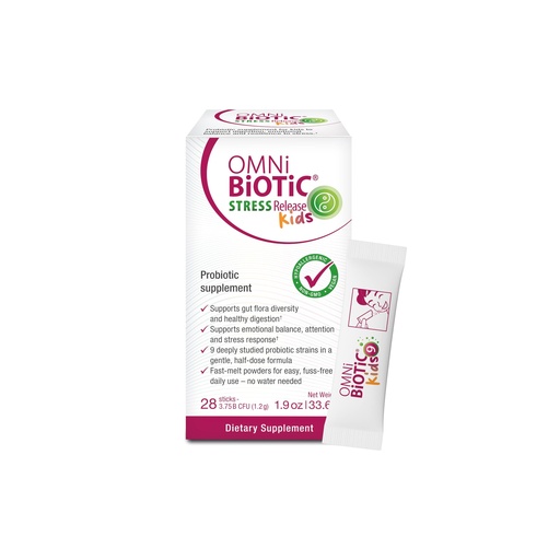 [BRSRGZQKAUIWCFLG] Omni-Biotic Stress Release Kids Probiotic – Science Backed Kids Probiotic Supplement for Digestion, Emotional Balance & Stress Resilience – Fast-Melt Powder (28 Daily Packets)
