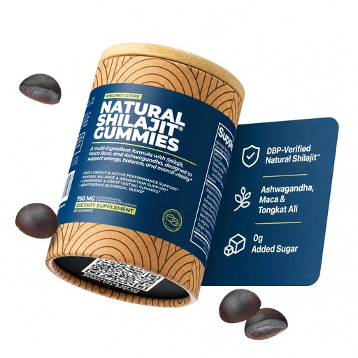 [BRSRG2QQCIMGMGYZ] NATURAL SHILAJIT® Gummies, Real Altai Shilajit Resin, DBP-Verified & Eurofins Lab-Tested, 0g Added Sugar, Vegan Pectin Base, 60 Gummies (30 Servings), Daily Wellness for Men & Women, Public CoA